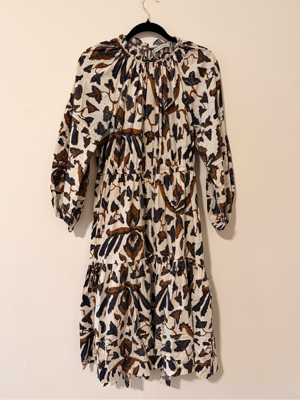 Ulla Johnson Ivory Dress with Brown & Black Floral Print